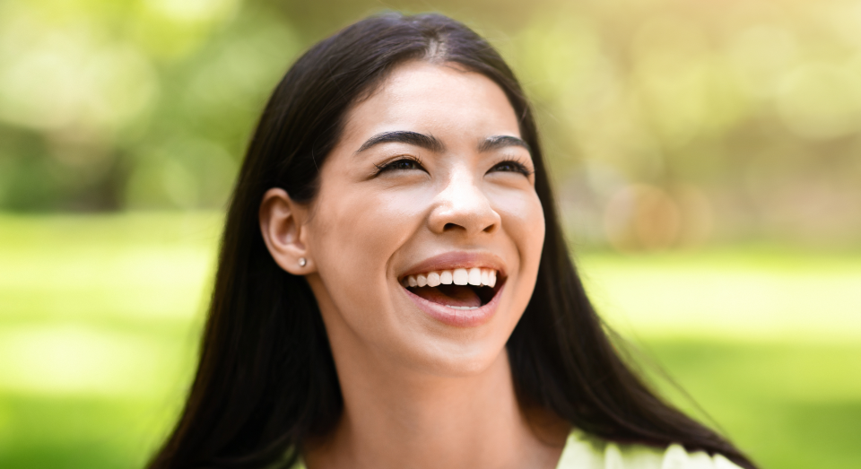 Rhinoplasty Model Laughing